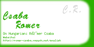 csaba romer business card